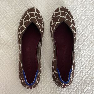 Rothy’s retired brown Giraffe print. Size 10. New.